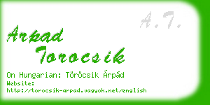 arpad torocsik business card